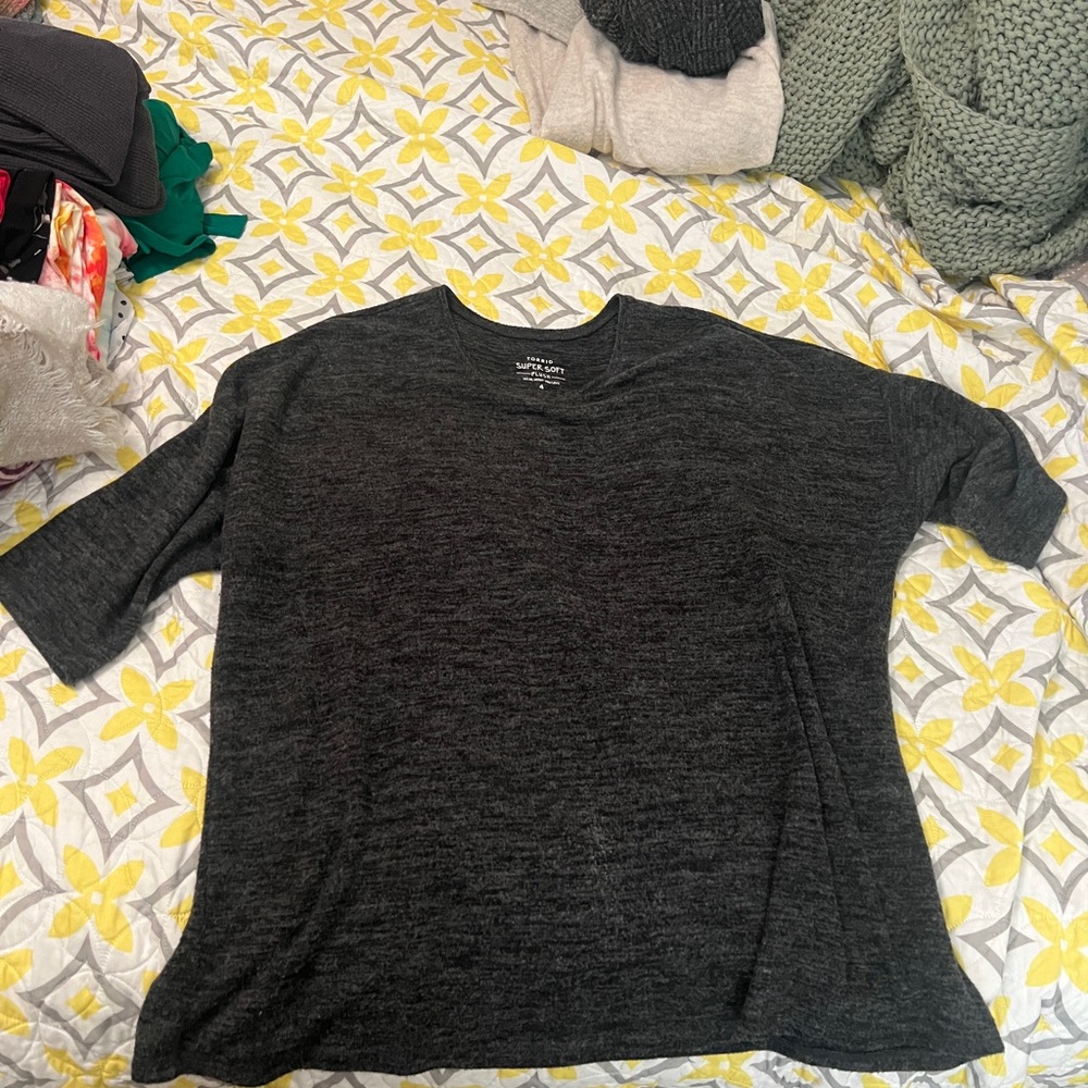 Torrid Charcoal Plush Top